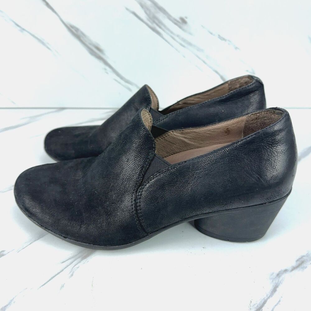 Dansko Robin Black Nubuck Leather Heeled Slip On Loafers Womens EU 39 US 8.5 - 9 - Picture 3 of 9